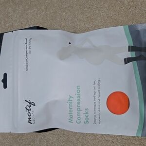 Motif Medical Maternity Compression Socks - Teal, Orange & Pink - Medium Sizw